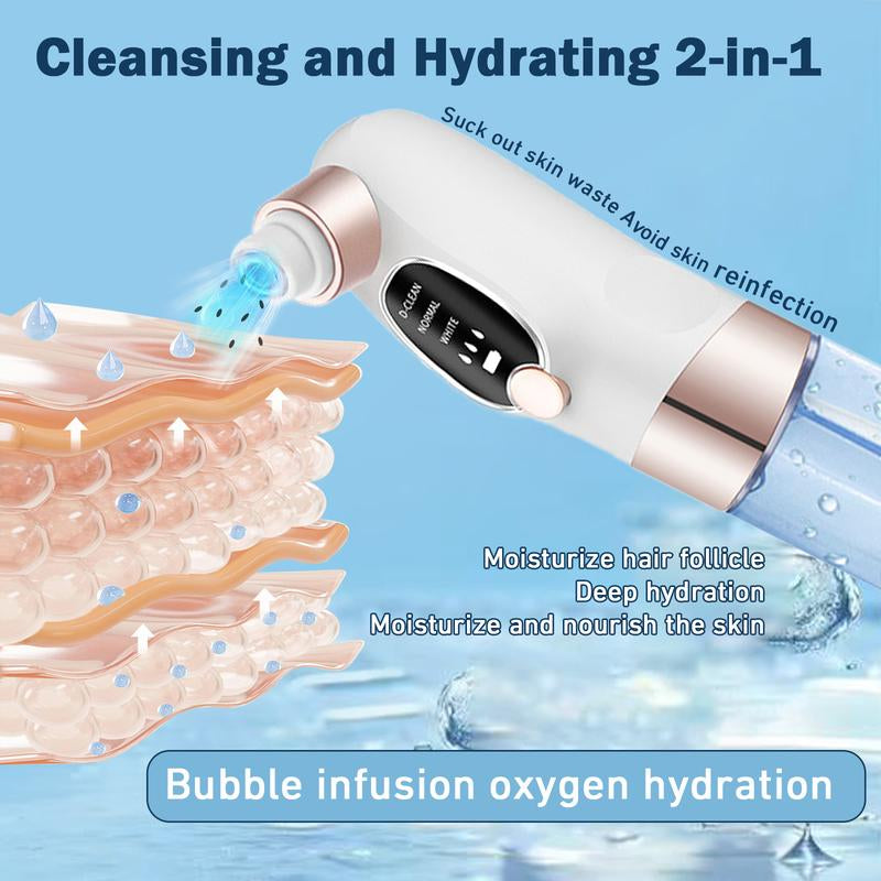 Rechargeable Blackhead Remover Pore Vacuum - 6 Attachments 3 Speed Portable Facial Cleaning Tool USB Fast Charge