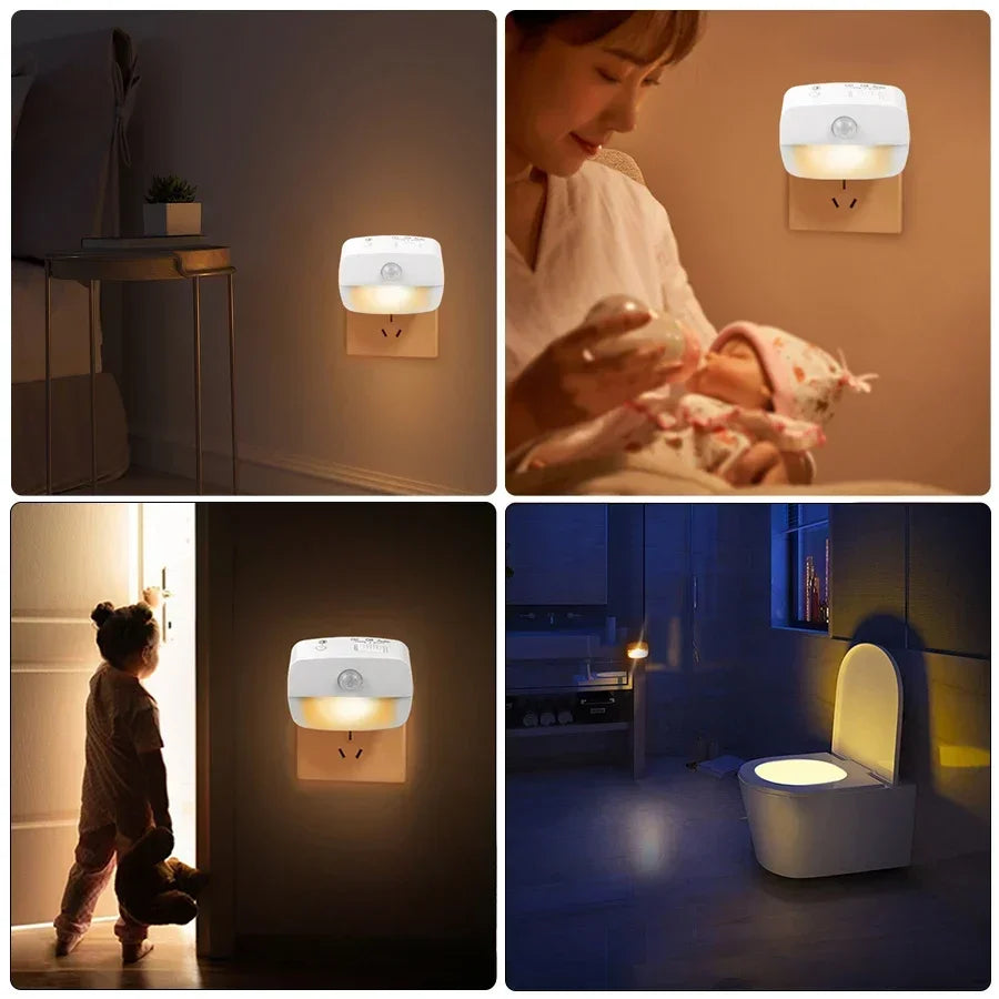 Motion Sensor Night Light | LED Plug-in PIR Lamp for Hallway, Stairs, Bedroom