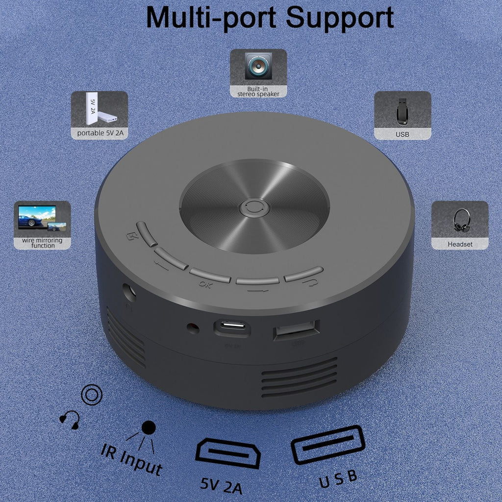 Mini Projector YT200 Portable Video Beamer Home Theater 1080P Supported USB Sync Screen Smartphone Children Projectors